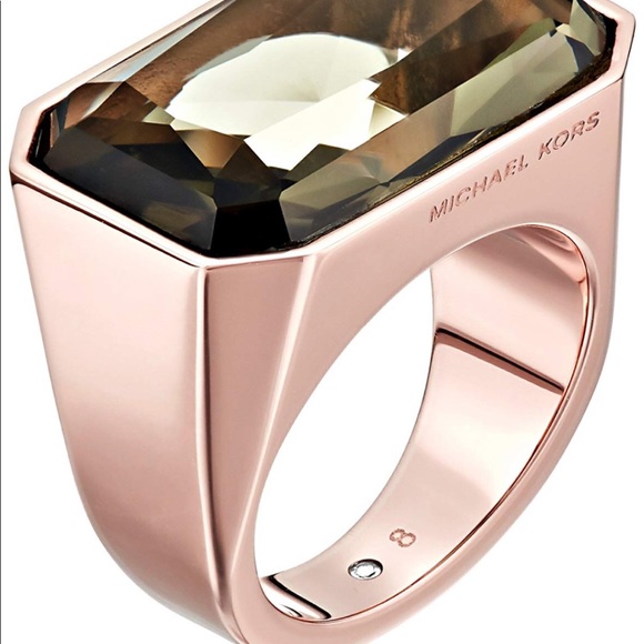 Michael Kors rose gold and dark stone ring - Picture 1 of 1